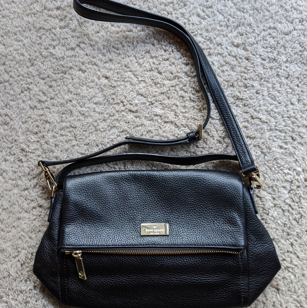 KATE SPADE black leather crossbody